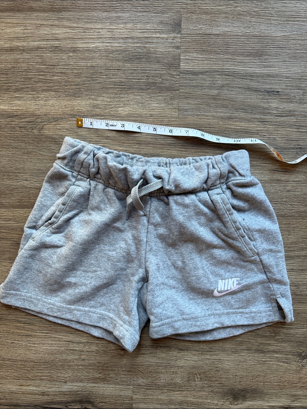 Nike Light Gray Girls' Drawstring Fleece Shorts
